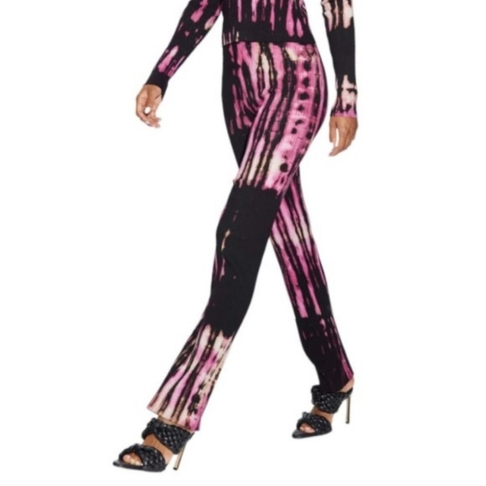 Cotton Citizen Pink and Black Tie-Dye Flare Pants
